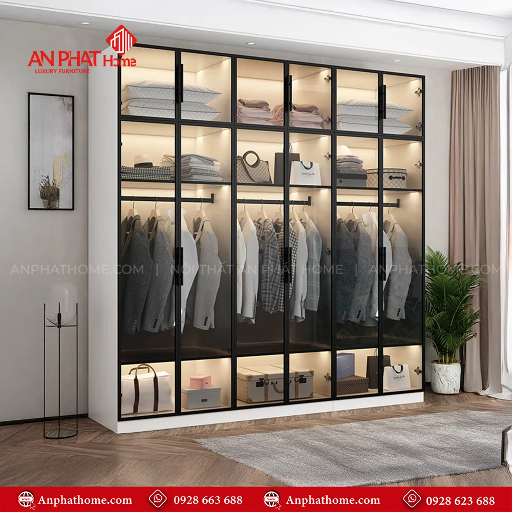 Tủ Áo Cánh Kính Sang Trọng TA-595 7 Tủ Áo Cánh Kính Sang Trọng TA-595 An Phát