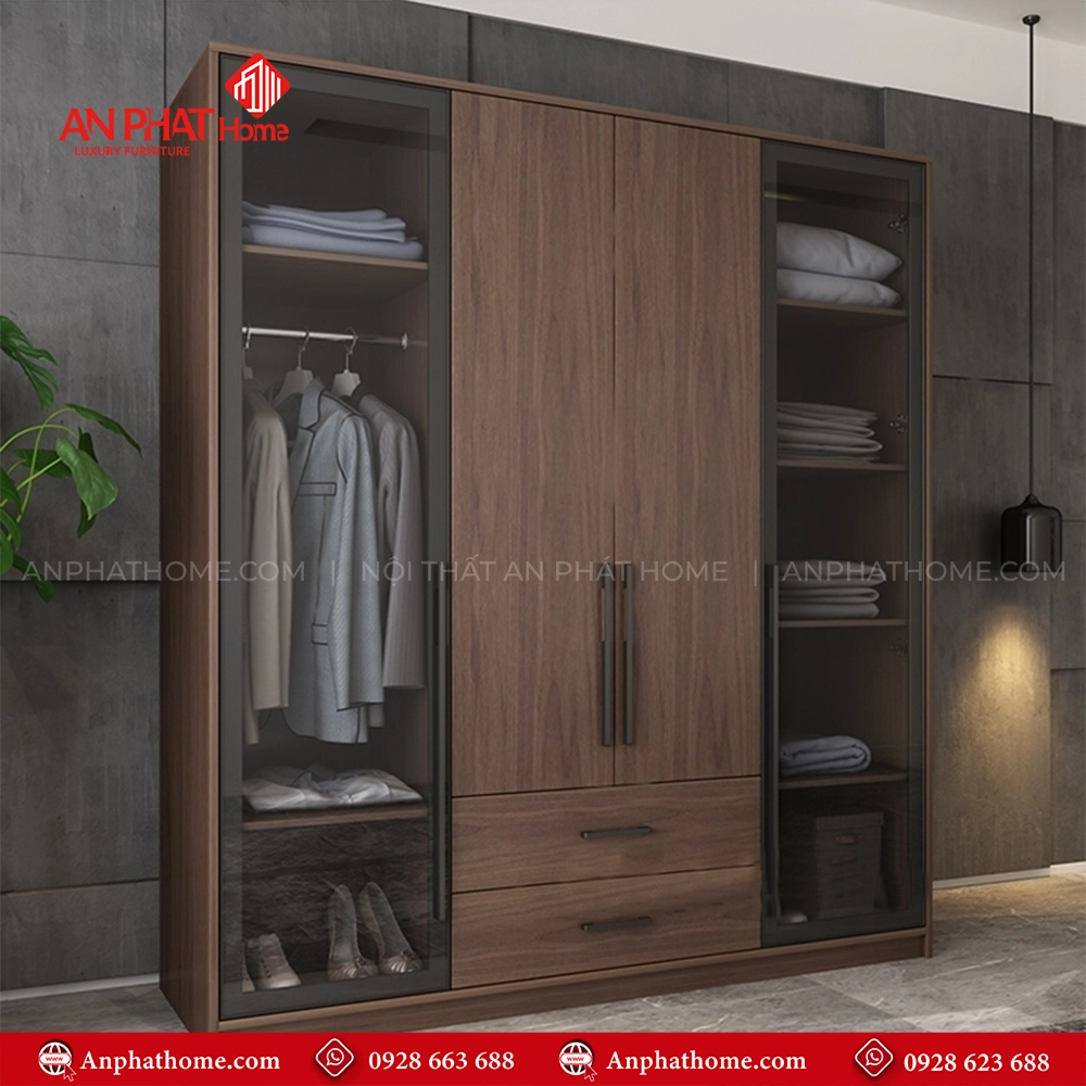 Tủ Áo Cánh Kính TA-568 5 Tủ Áo Cánh Kính TA-568 An Phát