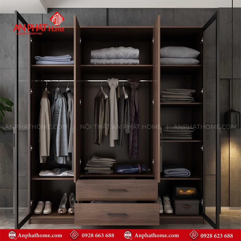 Tủ Áo Cánh Kính TA-568 6 Mẫu tủ nhựa đựng quần áo cánh lùa