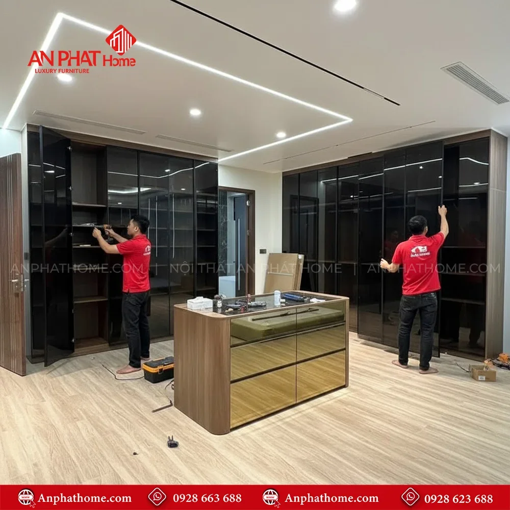 Tủ Áo Cánh Kính Thiết Kế Theo Yêu Cầu TA-556 14 Mẫu tủ đựng quần áo nhiều ngăn