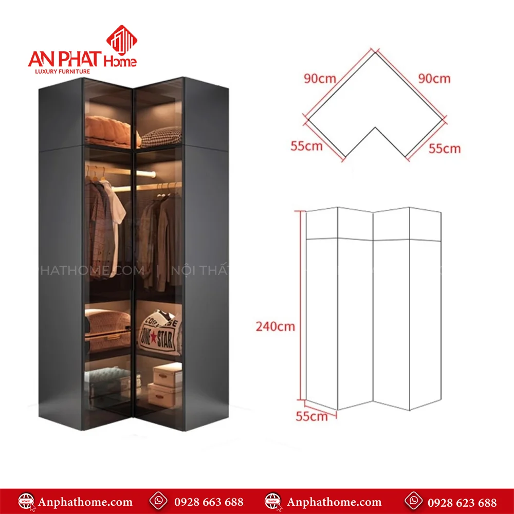 Tủ Áo Cánh Kính Thông Minh TA-504 38 Thiết kế tủ quần áo cánh kính đẹp