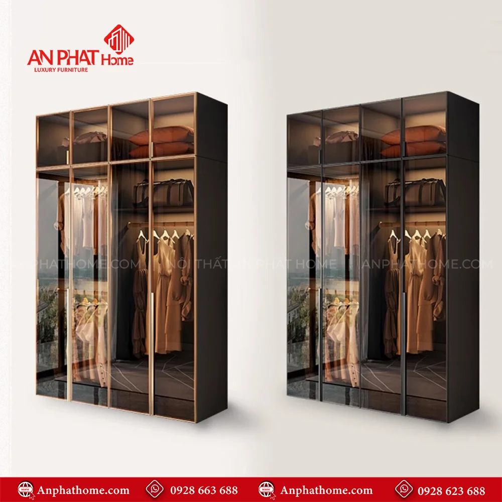 Tủ Áo Cánh Kính Thông Minh TA-504 34 Mẫu tủ quần áo thiết kế theo yêu cầu
