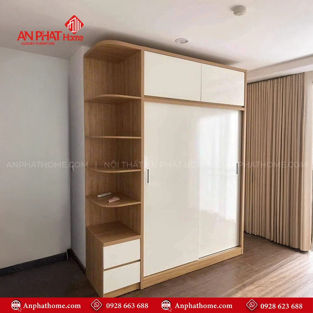 Tủ Áo Cánh Lùa Gỗ MDF TA-576 7 Tủ Áo Cánh Lùa Gỗ MDF TA-576 An Phát