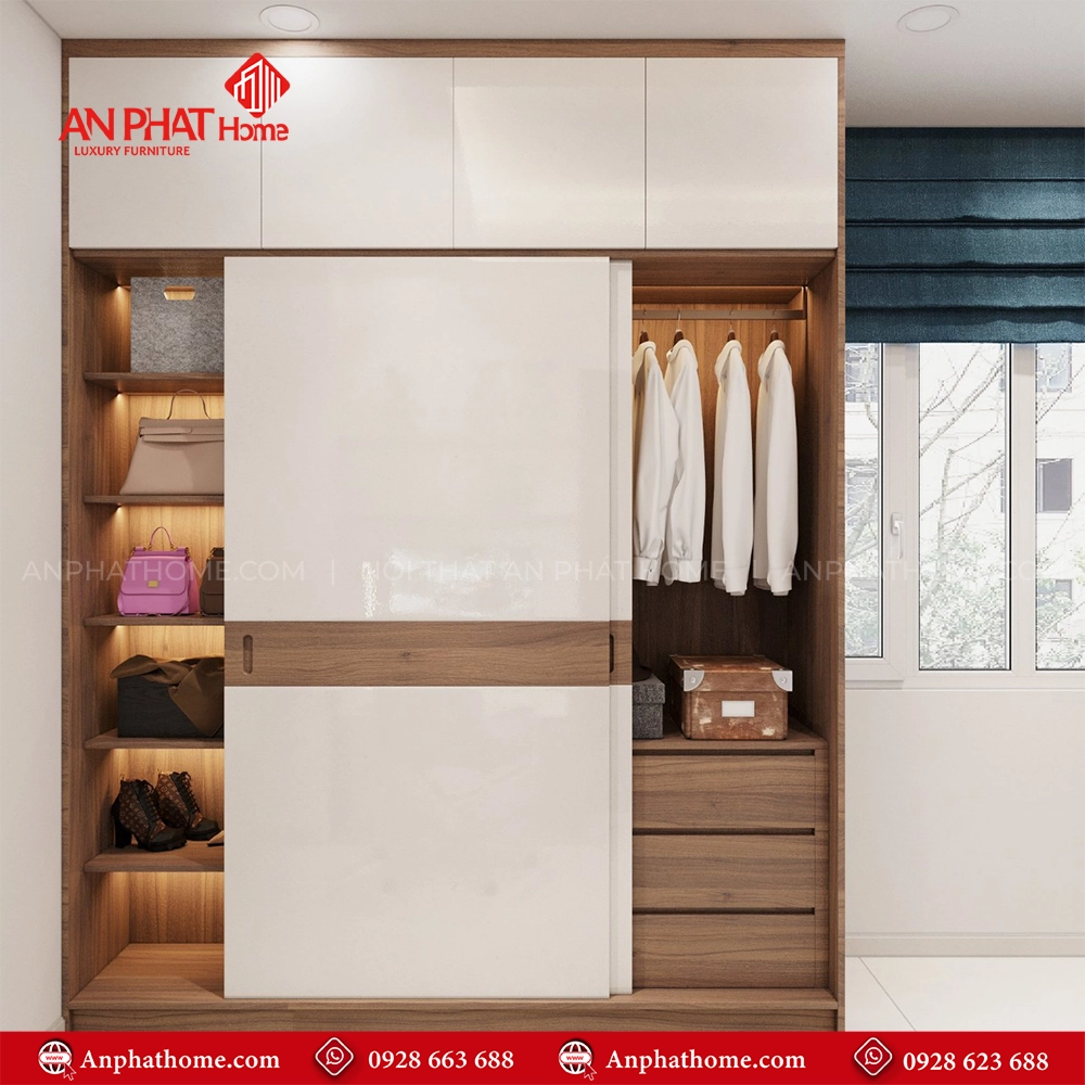 Tủ Áo Cánh Lùa Hiện Đại TA-572 5 Tủ Áo Cánh Lùa Hiện Đại TA-572 An Phát