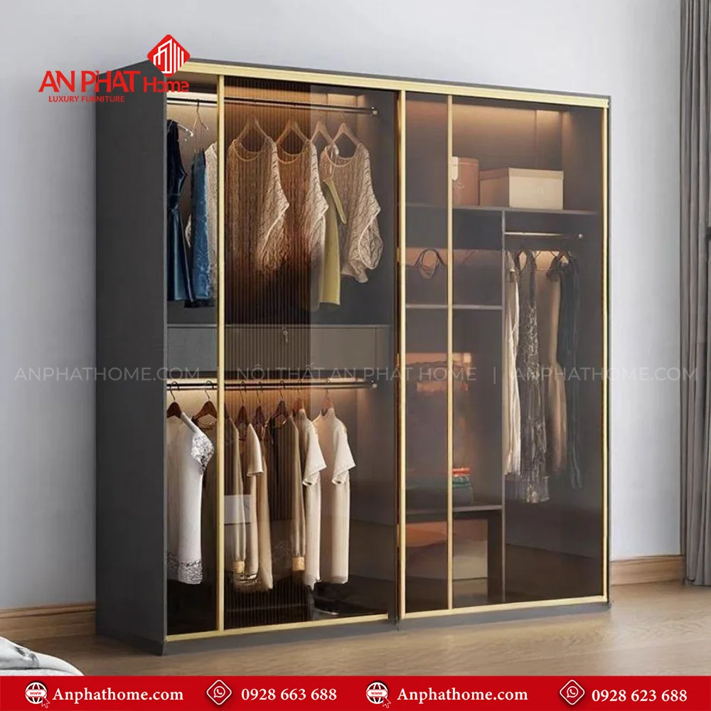 Tủ Áo Cửa Trượt Cánh Kính TA-598 12 Mẫu tủ quần áo cửa lùa 2 cánh kính