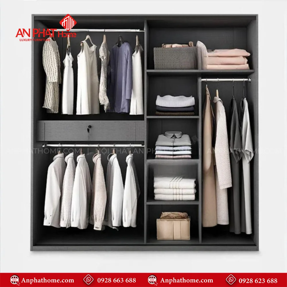 Tủ Áo Cửa Trượt Cánh Kính TA-598 15 Tu Ao Cua Truot Canh Kinh TA 598 6
