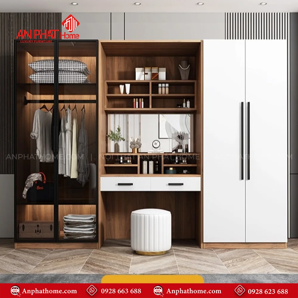 Mẫu thiết kế tủ đựng quần áo đẹp giá rẻ