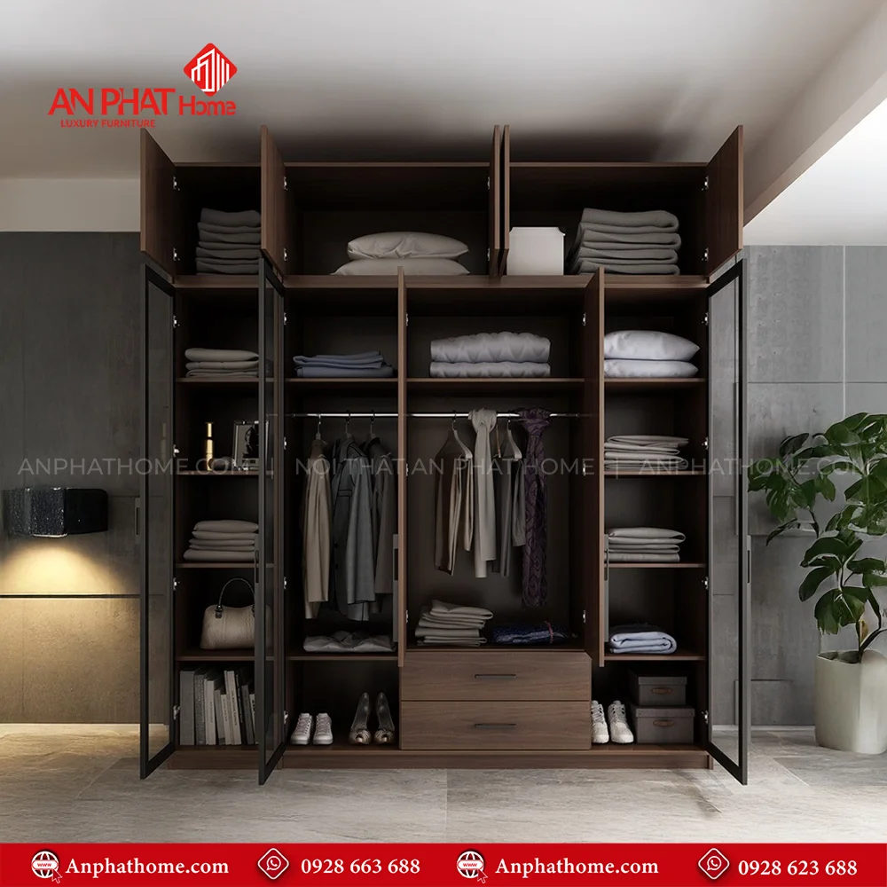 Tủ quần áo thiết kế 4 buồng