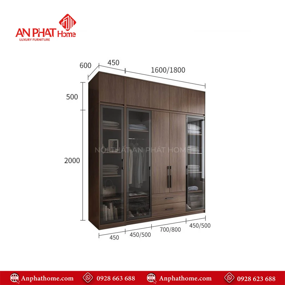 Mẫu thiết kế tủ quần áo theo yêu cầu