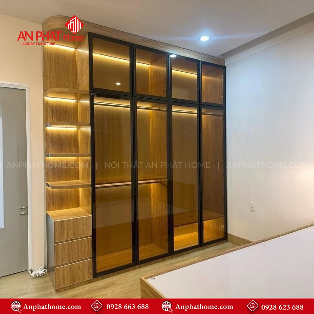 Tủ Áo Gỗ Cánh Kính TA-547 An Phát