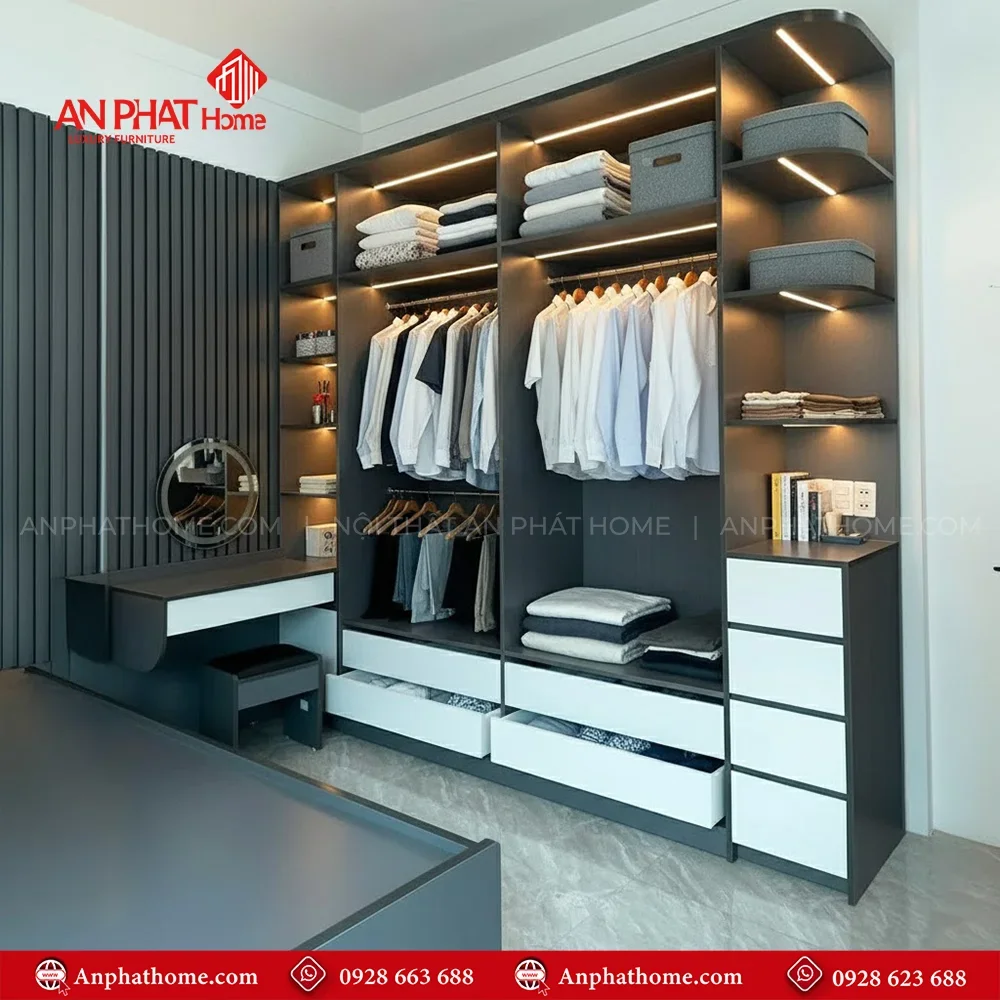 Tủ Áo Gỗ Công Nghiệp TA-574 8 Mẫu tủ quần áo nhiều ngăn hiện đại