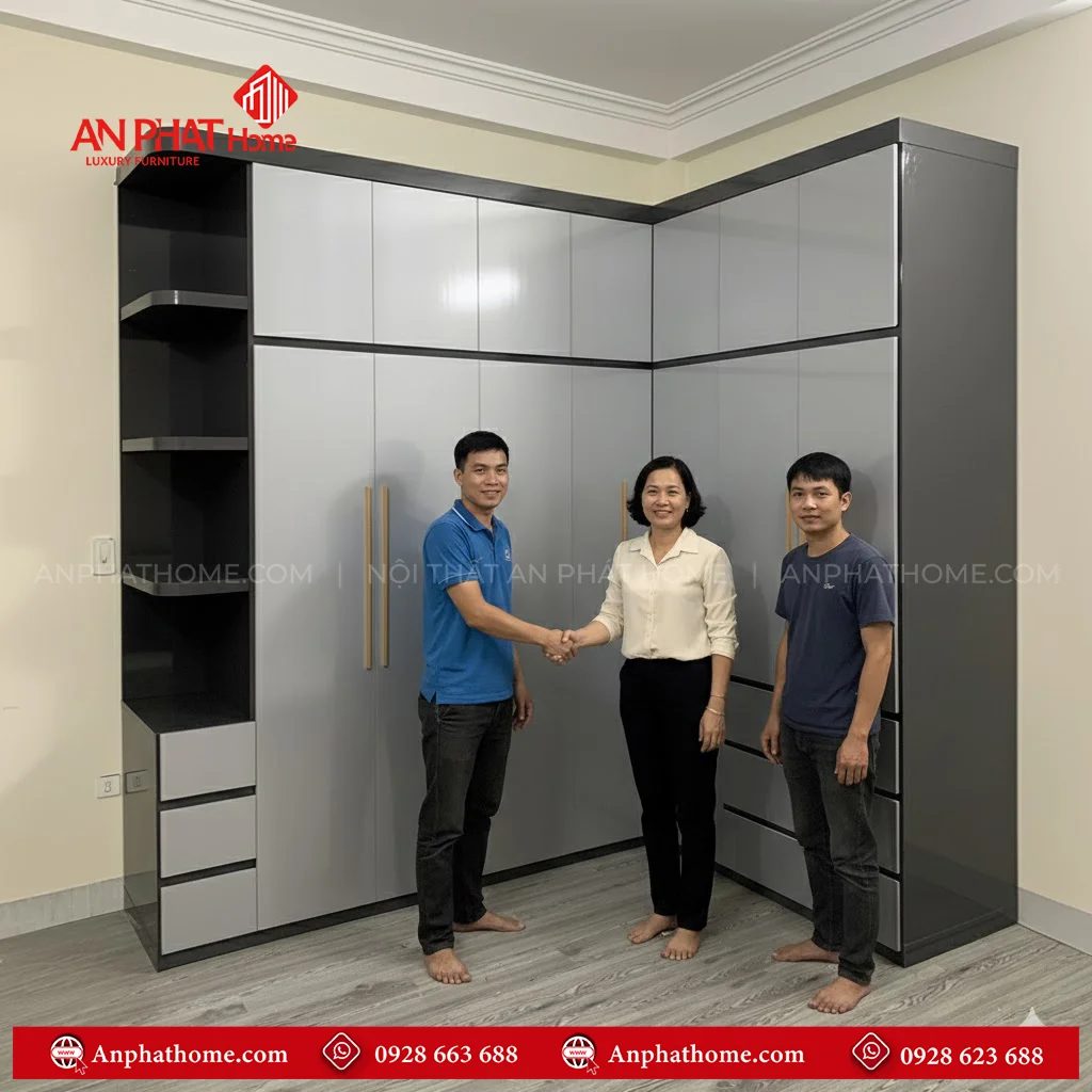 Tủ Áo Góc Tường Đẹp TA-514 6 Tủ quần áo đơn giản mà đẹp