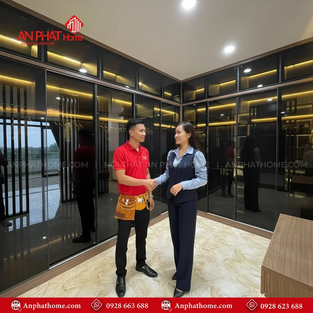 Mẫu thiết kế tủ quần áo bằng nhôm kính