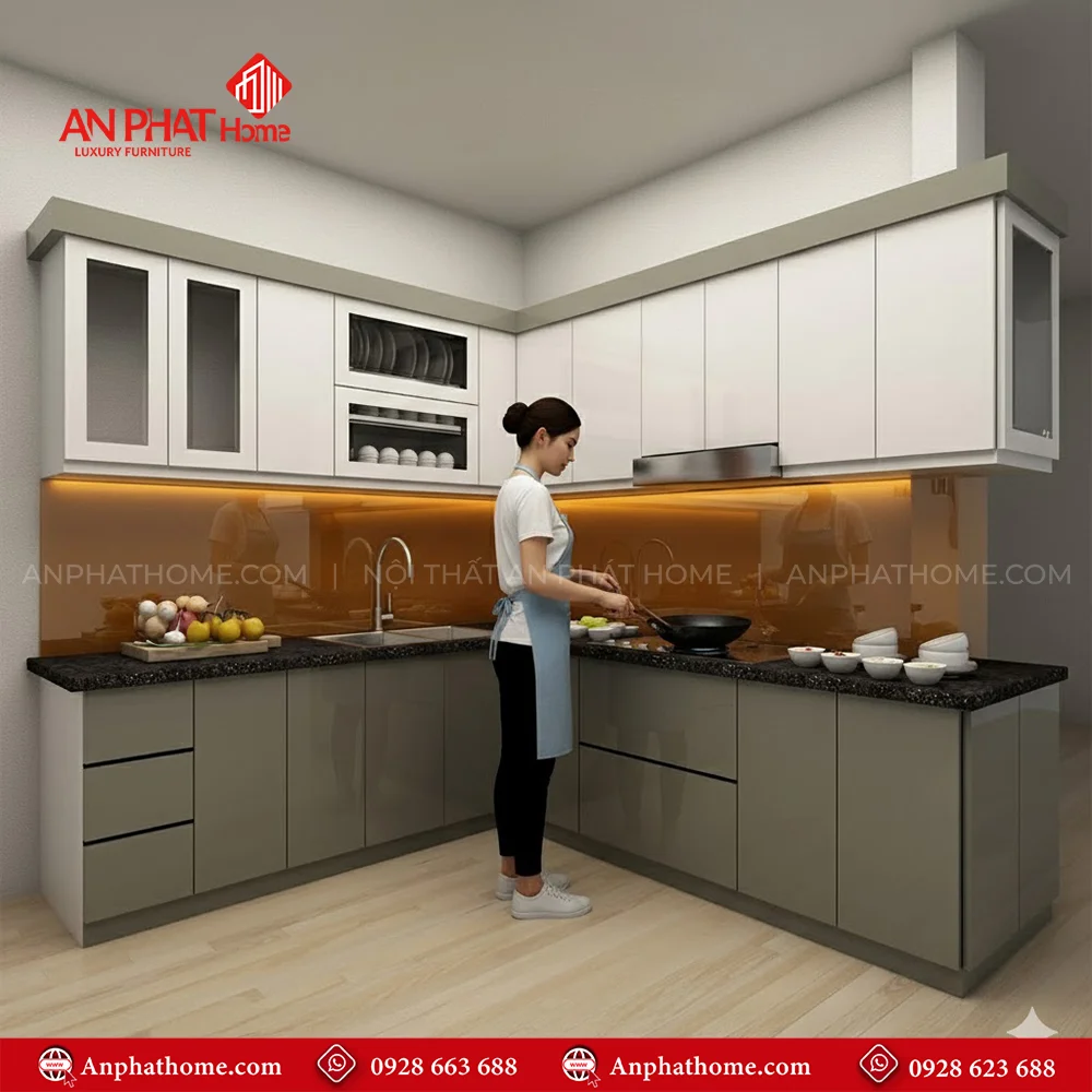 Tủ Bếp Đẹp Hiện Đại TB-923 8 Mẫu tủ bếp đẹp đóng theo yêu cầu