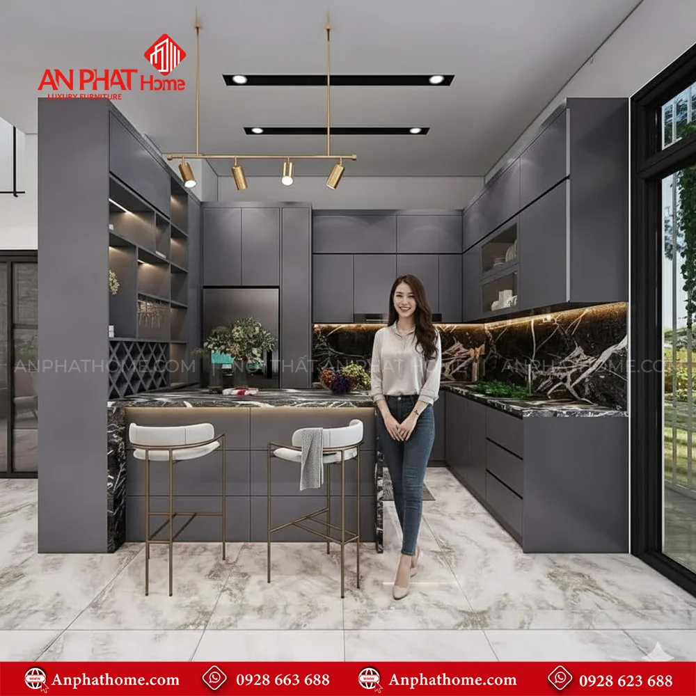 Tủ Bếp Đẹp TB-938 8 Mẫu tủ bếp đẹp giá rẻ đóng theo yêu cầu