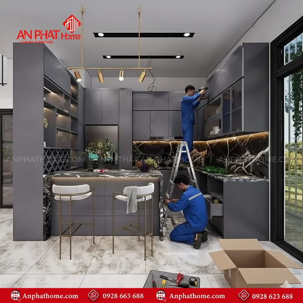 Tủ Bếp Đẹp TB-938 9 An Phát Home - Nơi bán tủ bếp đẹp hiện đại giá rẻ ở Hà Nội và Hồ Chí Minh