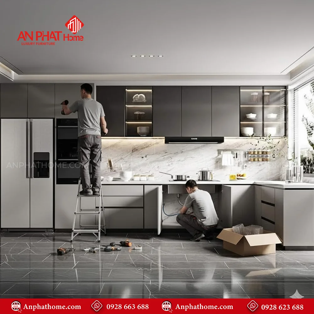 Tủ Bếp Đẹp TB-945 8 Mẫu tủ bếp đẹp đóng theo yêu cầu