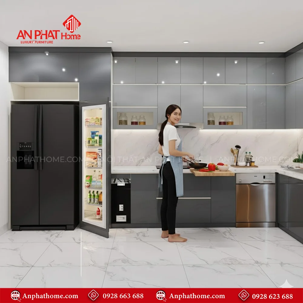 Tủ Bếp Đẹp TB-956 9 Tủ bếp chữ L cho nhà nhỏ