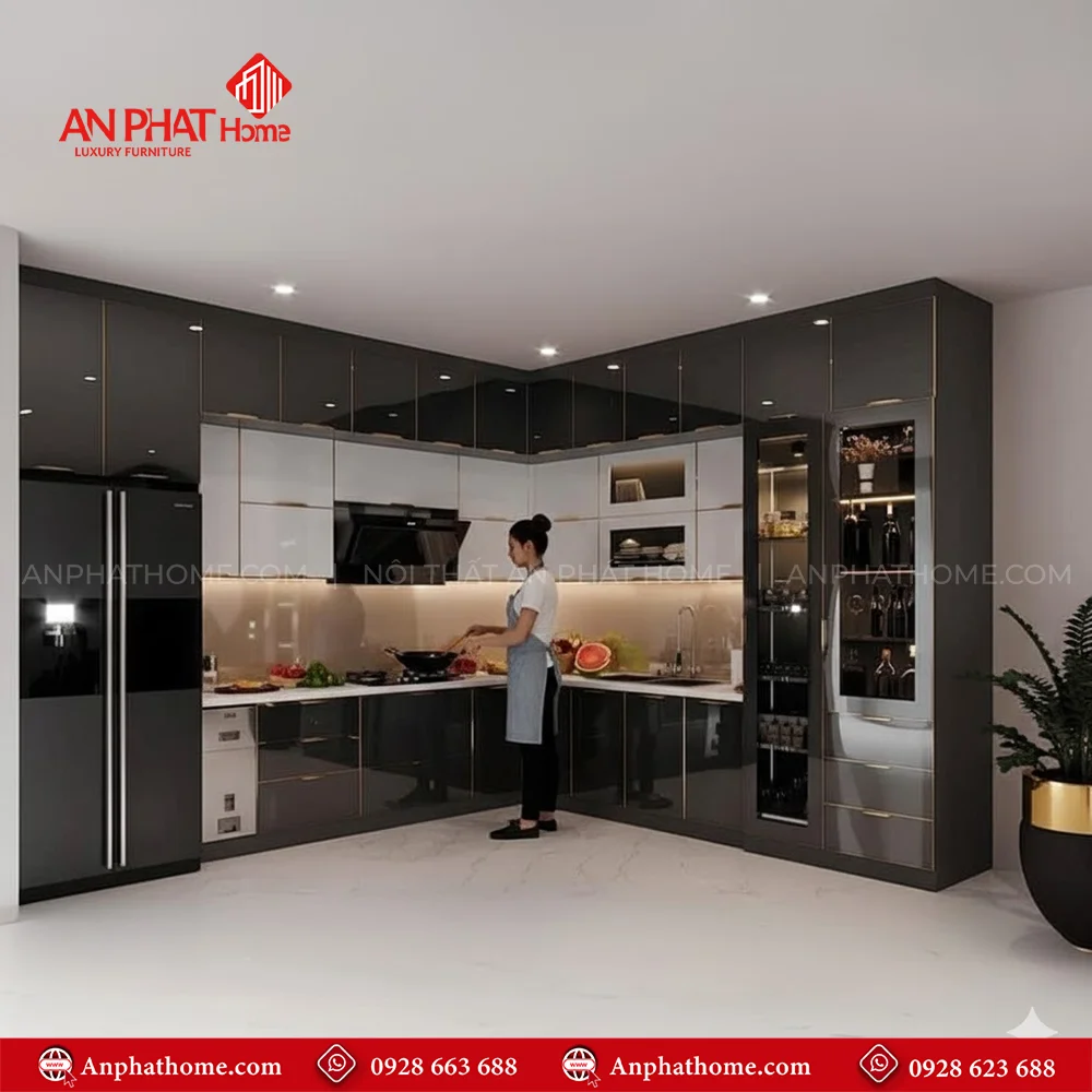 Tủ Bếp Đẹp Thiết Kế Sang Trọng TB-927 8 Mẫu Tủ bếp chữ I đơn giản cho nhà hiện đại