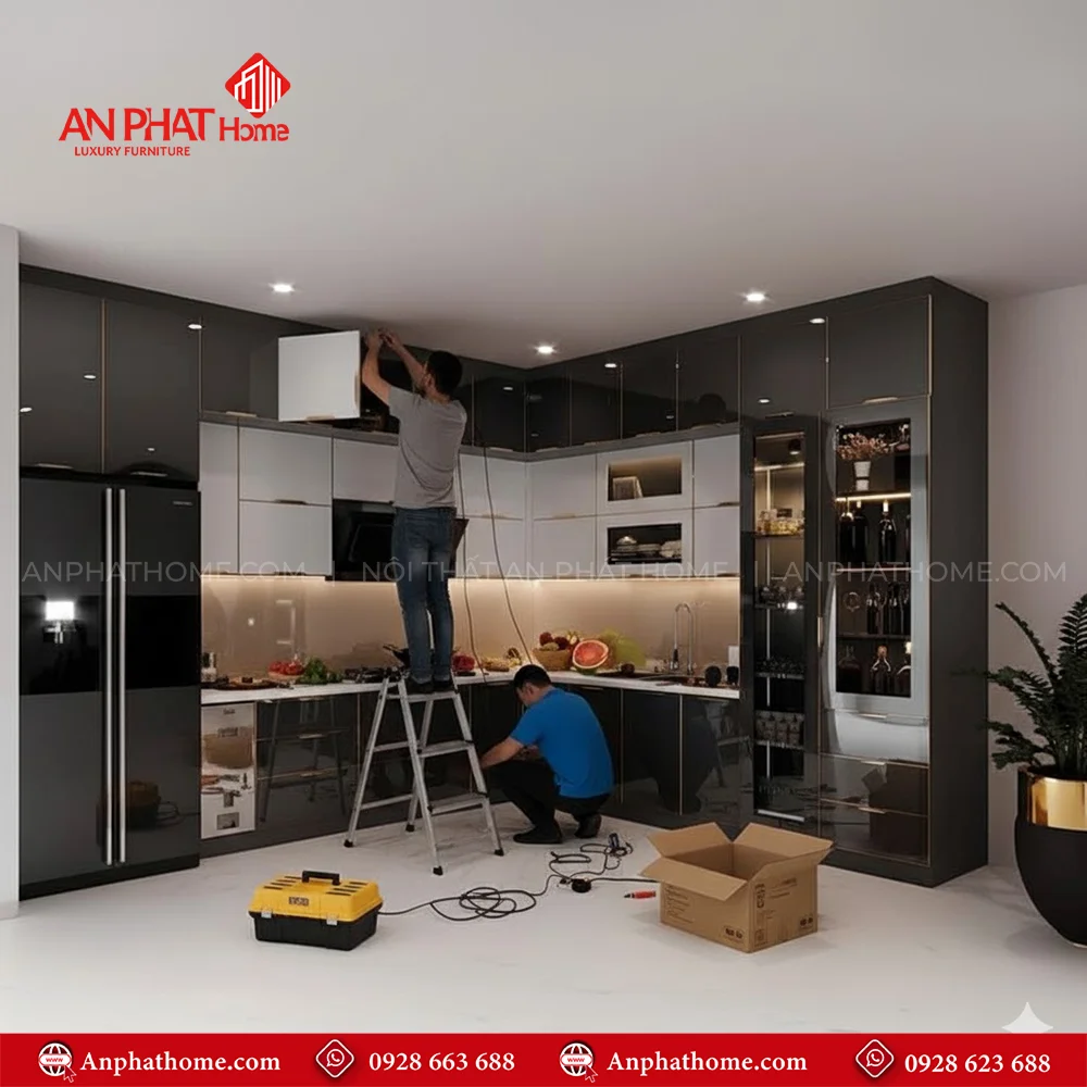 Tủ Bếp Đẹp Thiết Kế Sang Trọng TB-927 9 Tủ bếp chữ L giá bao nhiêu