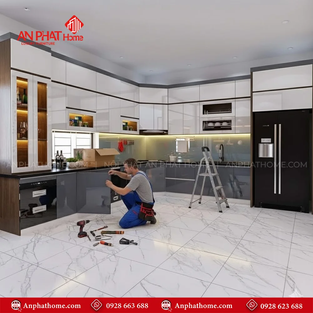 Giá tủ bếp đẹp hiện đại