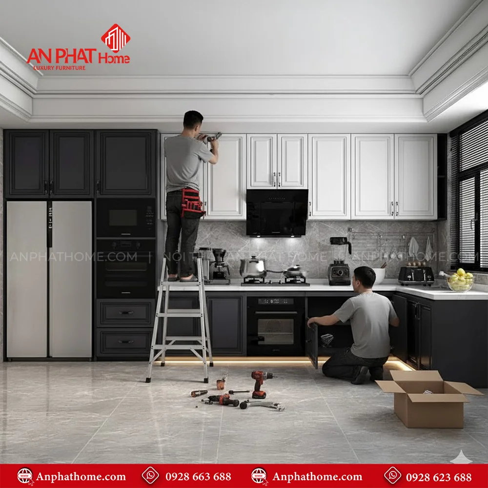 Tủ Bếp Gỗ Đẹp TB-952 11 Tủ bếp đơn giản tiết kiệm