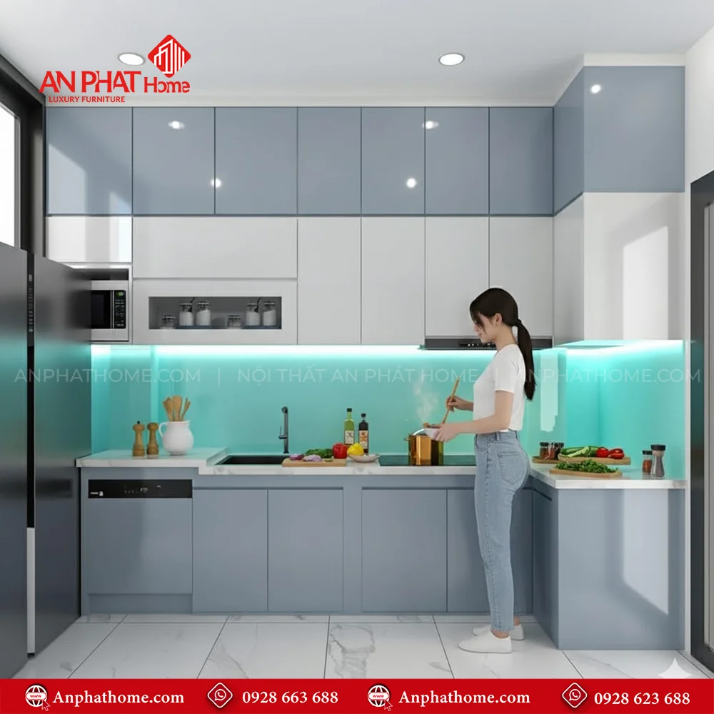 Tủ Bếp Hiện Đại TB-935 6 Mẫu tủ bếp trên và dưới đẹp