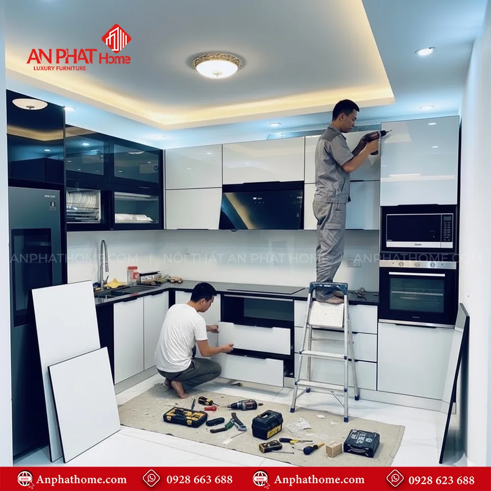 Tủ Bếp INOX Cánh Acrylic Cực Đẹp TB-916 9 Mẫu tủ bếp đơn giản giá tốt