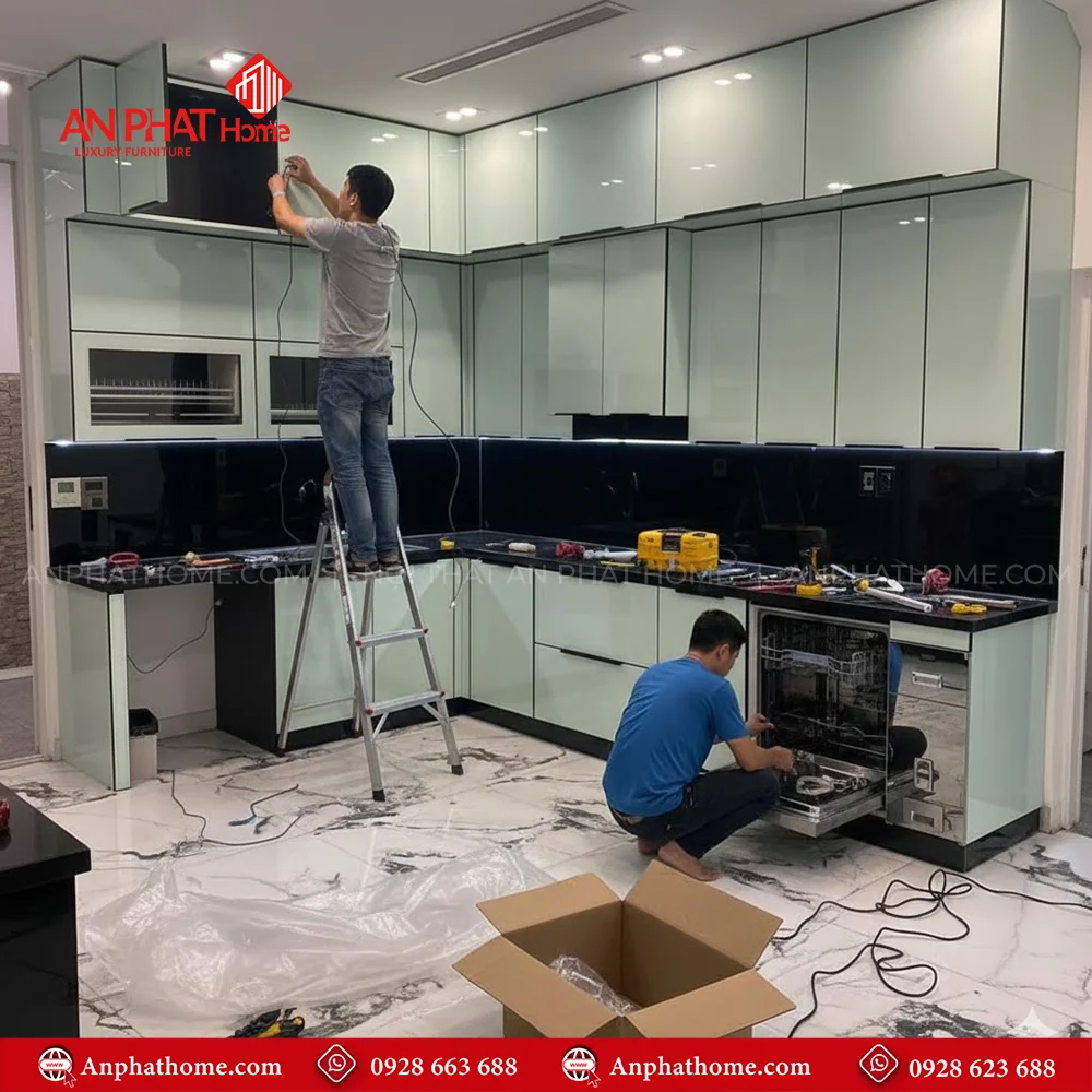 Tủ Bếp Inox Cánh Acrylic Cao CấpTB-926 9 Mẫu tủ bếp đẹp đóng theo yêu cầu