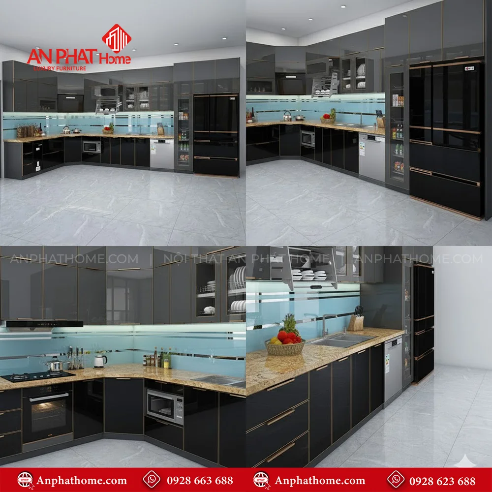 Mẫu tủ bếp trên và dưới đẹp