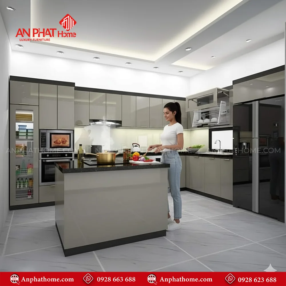 Tủ Bếp Inox Sang Trọng TB-944 8 Mẫu tủ bếp đẹp giá rẻ đóng theo yêu cầu