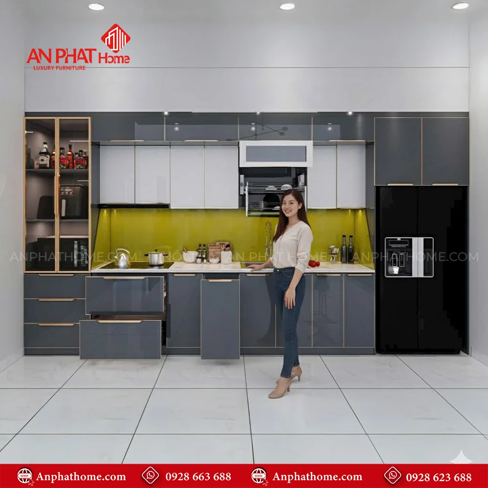 Mẫu tủ bếp gỗ đẹp hiện đại