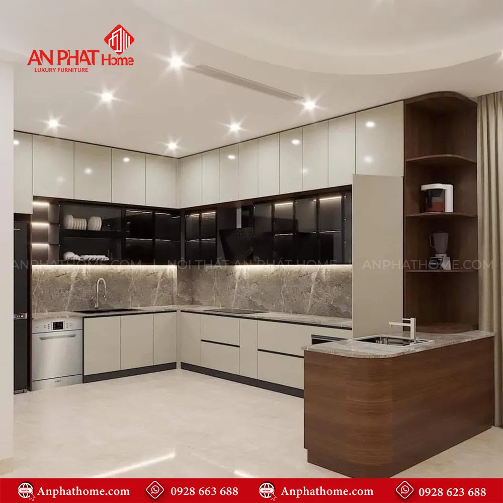 Tủ Bếp MDF Cánh Kính Sang Trọng TB-914 7 Tủ Bếp MDF Cánh Kính Sang Trọng TB-914 An Phát