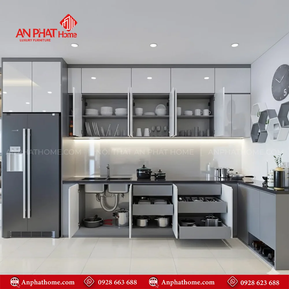 Tủ Bếp MDF Phủ Acrylic Sang Trọng TB-910 8 Mẫu tủ bếp đẹp đơn giản nhỏ đẹp