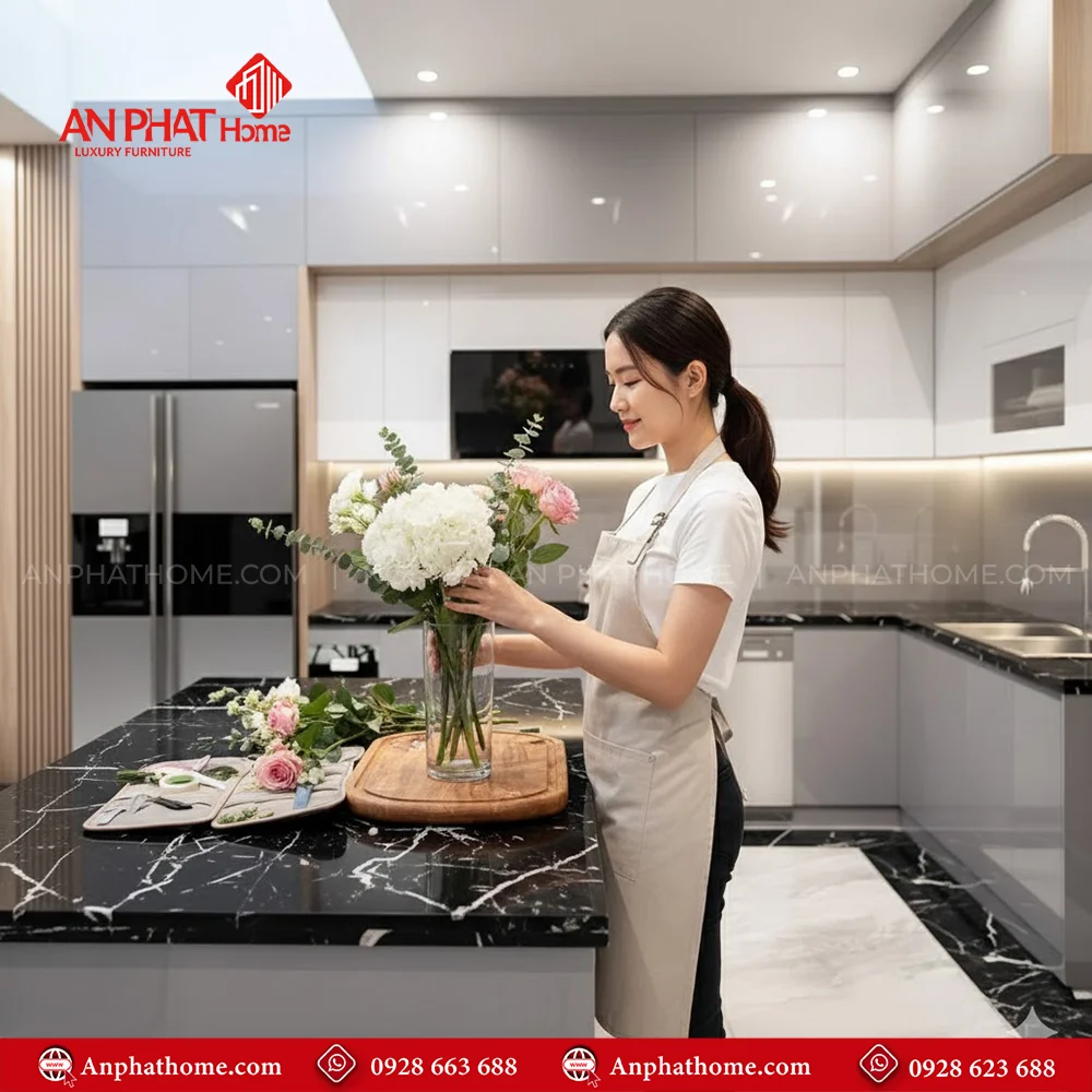 Tủ Bếp MDF Phủ Acrylic TB-953 11 Tủ bếp đóng theo yêu cầu giá rẻ