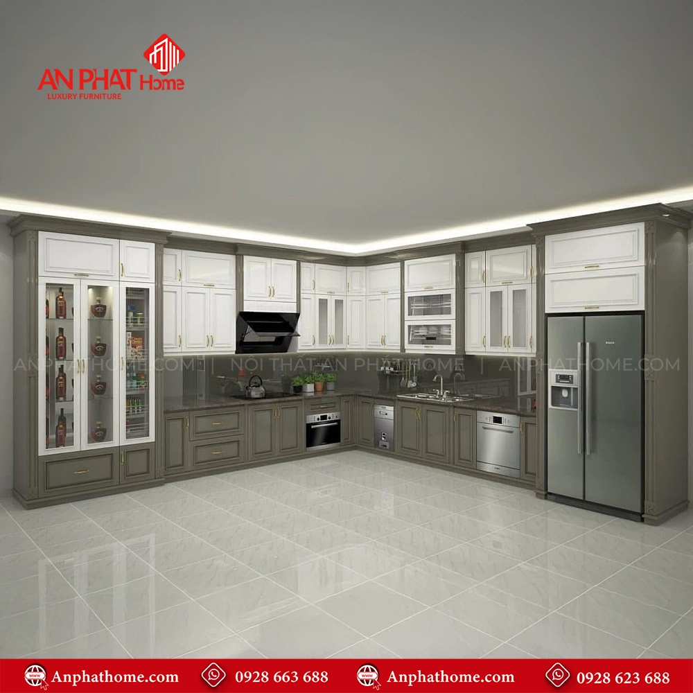 Tủ Bếp Nhôm Kính Đẹp TB-939 An Phát