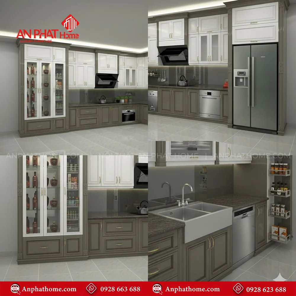 Mẫu tủ bếp nhôm kính đẹp giá rẻ Hà Nội - Hồ Chí Minh