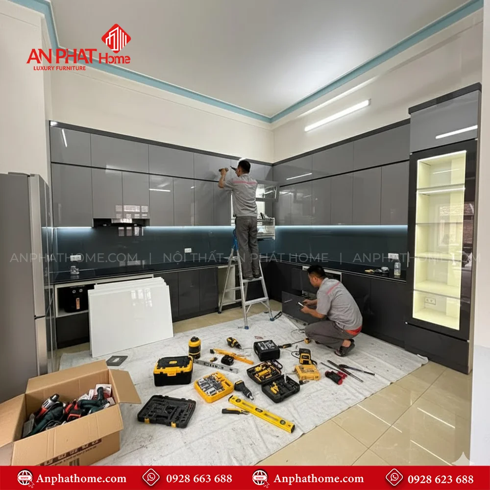 Tủ Bếp Nhựa Cao Cấp Sang Trọng TB-918 9 Tủ bếp nhựa cao cấp Acrylic