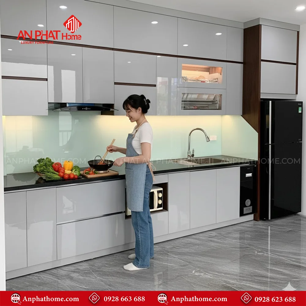 Tủ Bếp Nhựa Chữ I Hiện Đại TB-917 9 Tủ bếp chữ i đẹp hiện đại