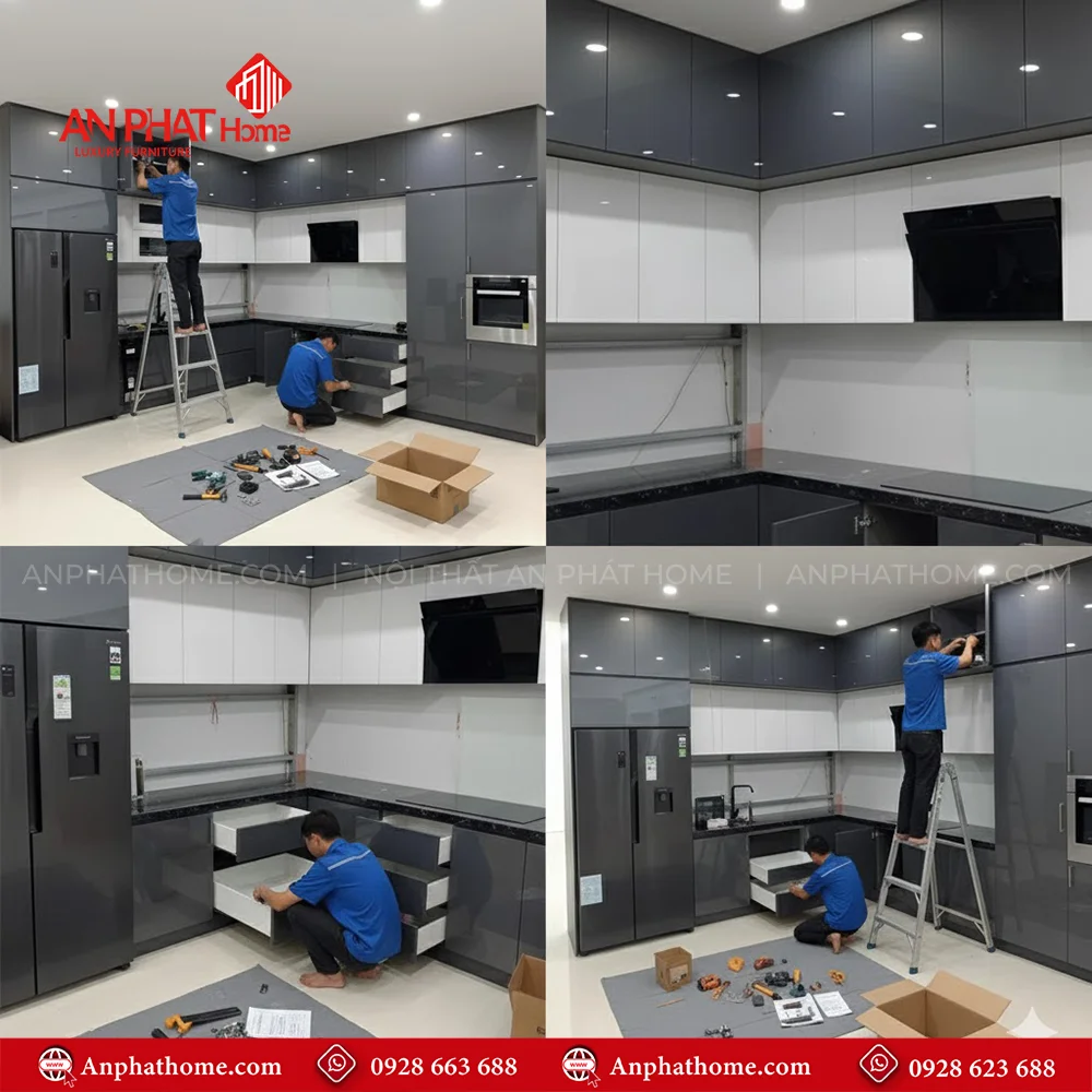 Tủ Bếp Nhựa TB-943 6 Mẫu tủ bếp nhựa cao cấp Picomat, Acrylic