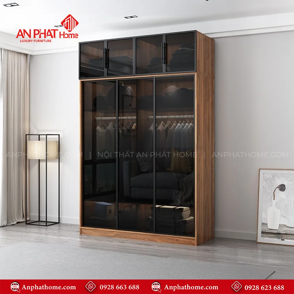 Mẫu tủ đựng quần áo trong suốt
