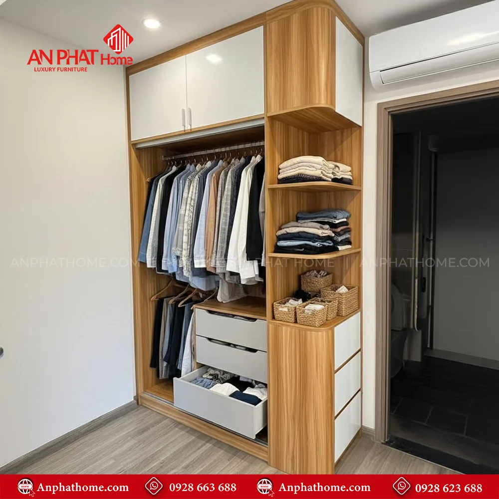 Tủ Quần Áo Cánh Lùa TA-557 8 Mẫu tủ quần áo cho phòng nhỏ
