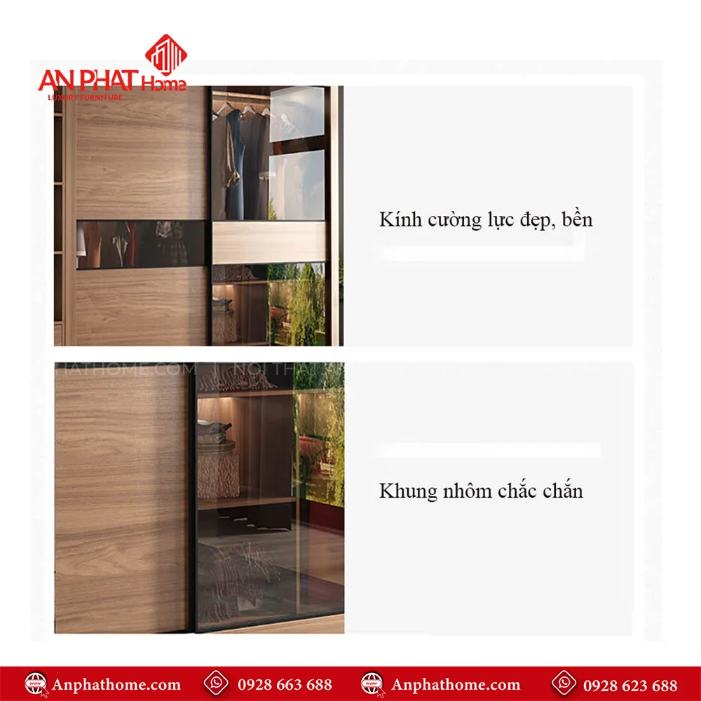 Tủ Quần Áo Cửa Lùa Cánh Kính TA-592 37 Từng đường nét, chi tiết thiết kế tinh tế