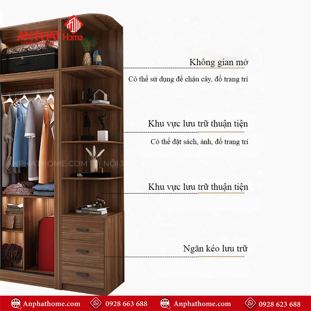 Tủ Quần Áo Cửa Lùa Cánh Kính TA-592 38 Tủ quần áo đơn giản mà đẹp