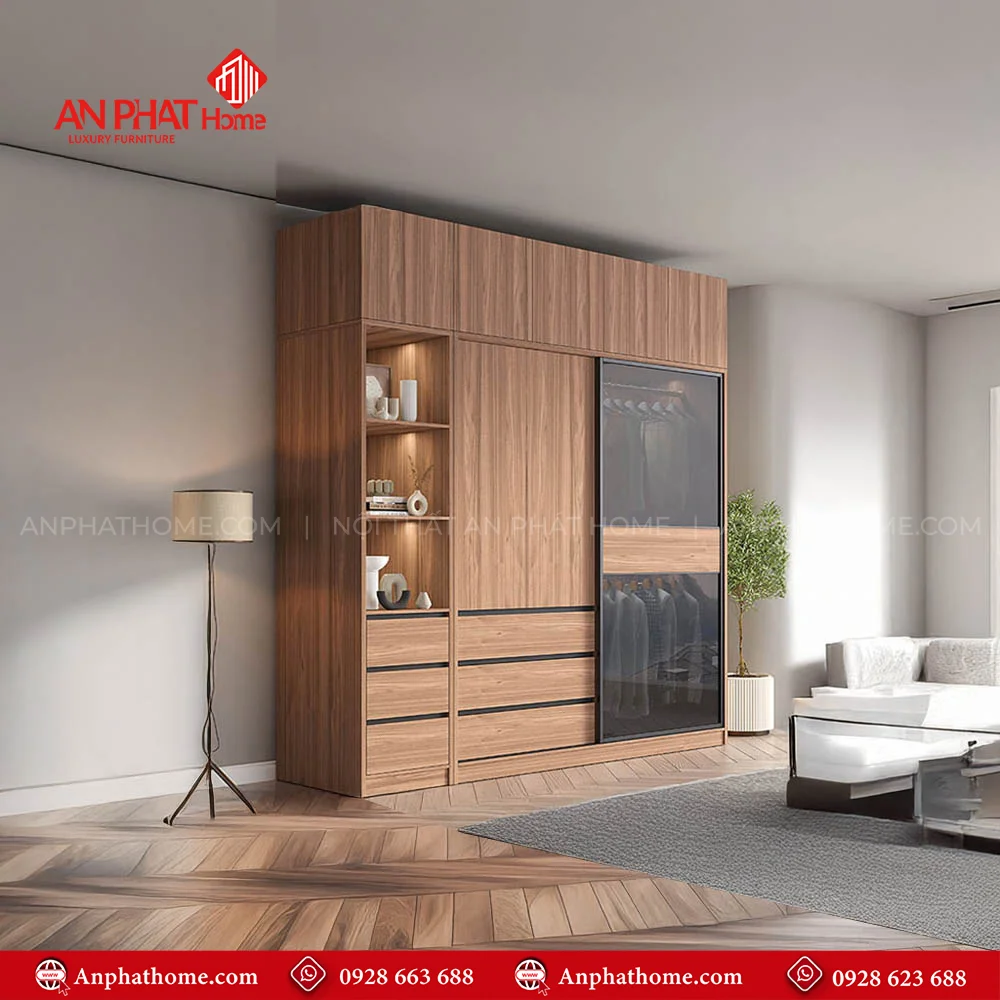 Tủ Quần Áo Cửa Lùa Cánh Kính TA-592 28 Thiết kế tủ quần áo hiện đại