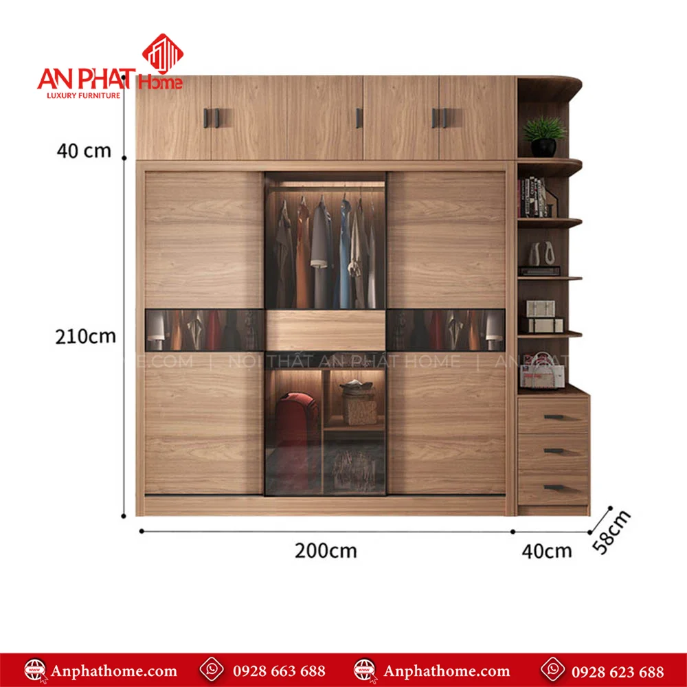 Tủ Quần Áo Cửa Lùa Cánh Kính TA-592 30 Tu Quan Ao Cua Lua Canh Kinh TA 592 5