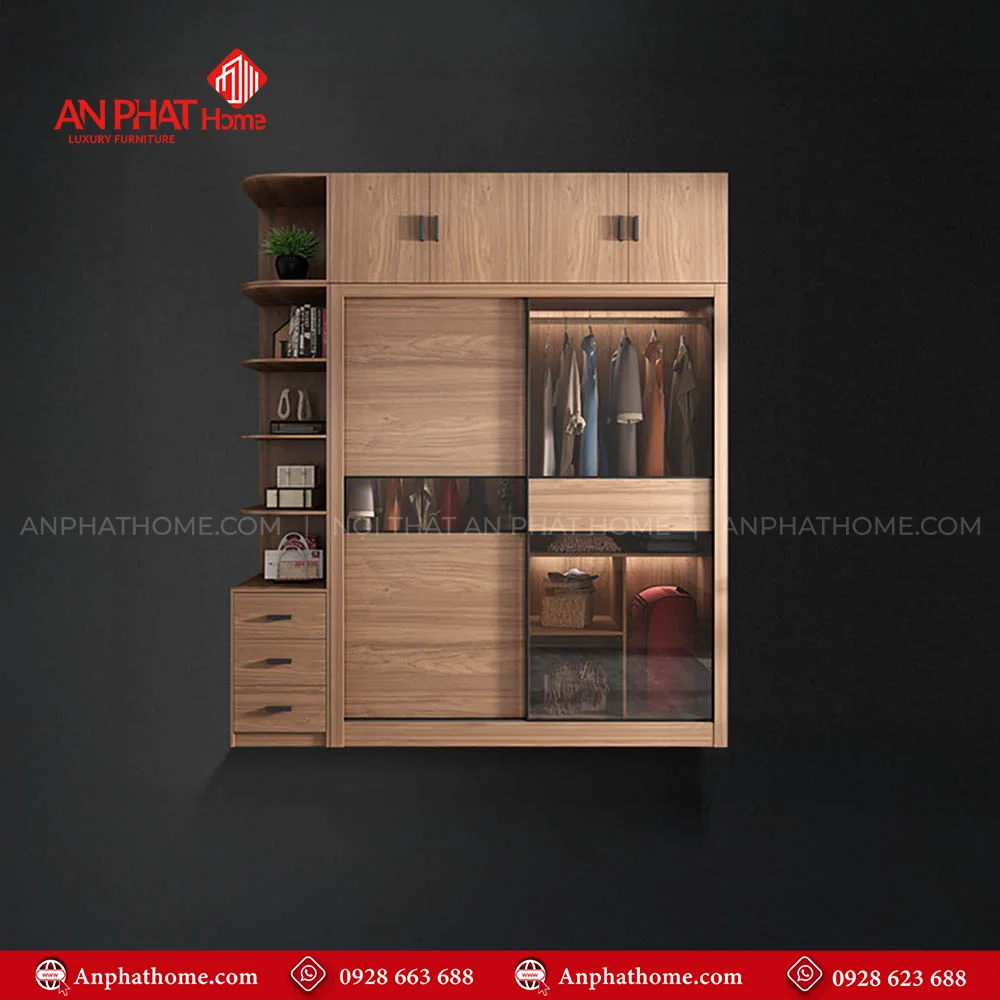 Tủ Quần Áo Cửa Lùa Cánh Kính TA-592 34 Mẫu tủ quần áo trong phòng ngủ