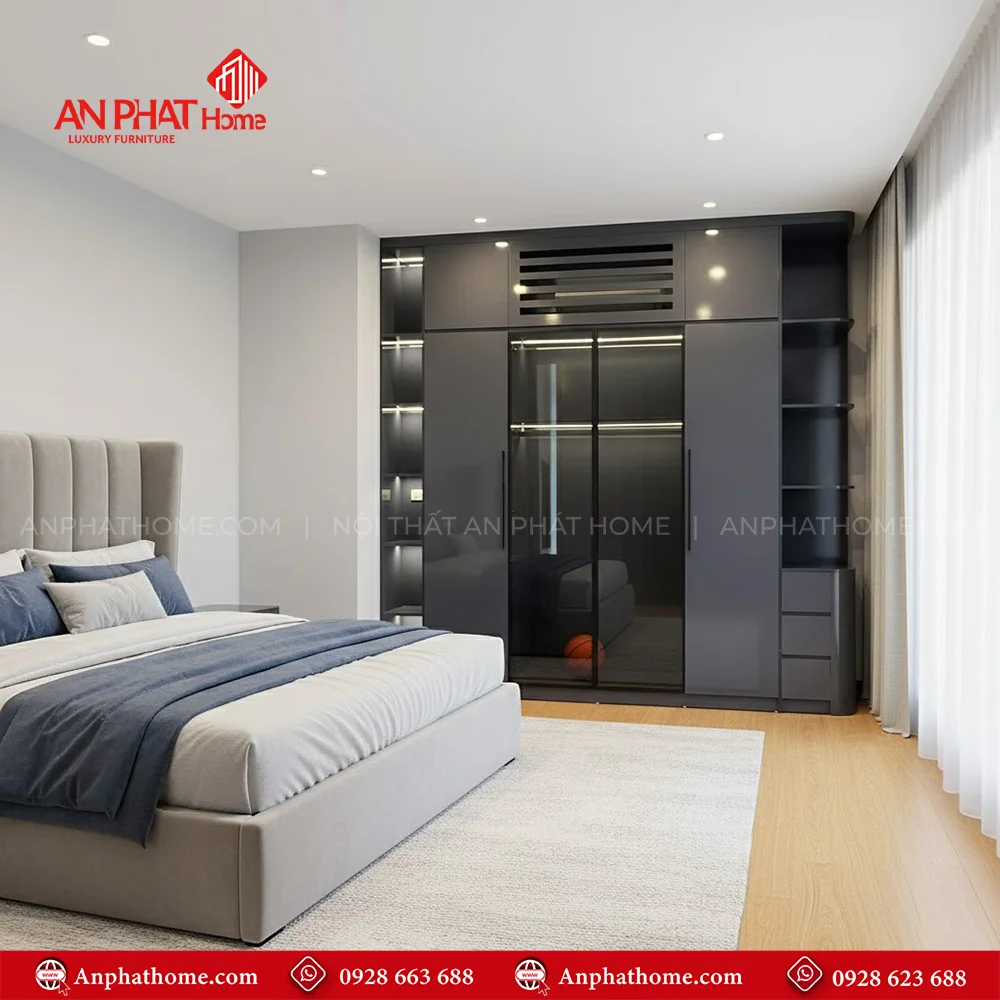 Tủ Quần Áo Đẹp Cánh Kính TA-529 5 Tủ Quần Áo Đẹp Cánh Kính TA-529 An Phát Home