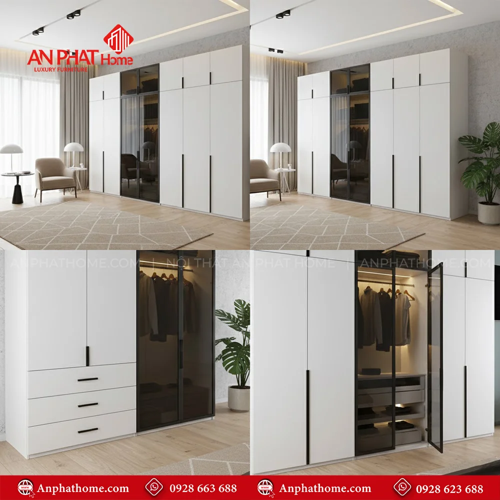 Mẫu thiết kế tủ đựng quần áo cho phòng ngủ