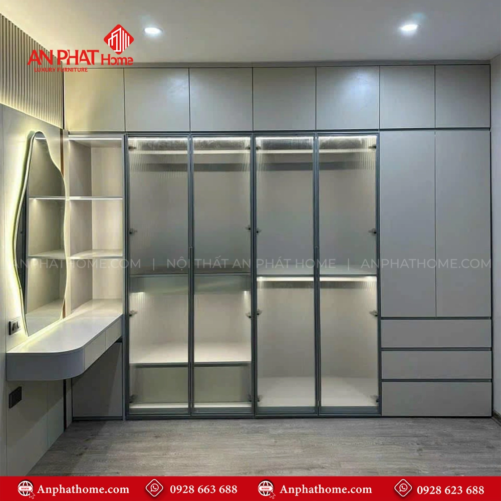 Tủ Quần Áo Gỗ Cánh Kính Hiện Đại TA-539 7 Tủ Quần Áo Gỗ Cánh Kính Hiện Đại TA-539 An Phát Home